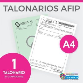 TALONARIO AFIP FACTURAS A4 FA FB FC RR X 01