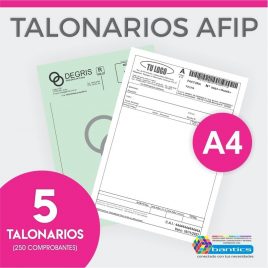 TALONARIO AFIP A4 FA FB FC RR X 05