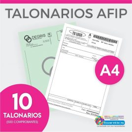 TALONARIO AFIP A4 FA FB FC RR X 10