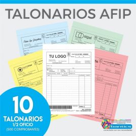 TALONARIO AFIP 1/2 OFICIO FA FB FC RR X 10