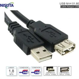 CABLE EXTENSOR USB NISUTA M A H 1.8M